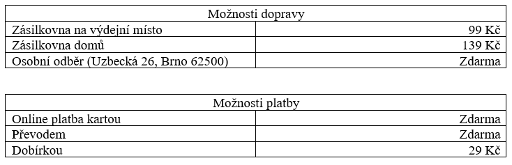 doprava a platba 1